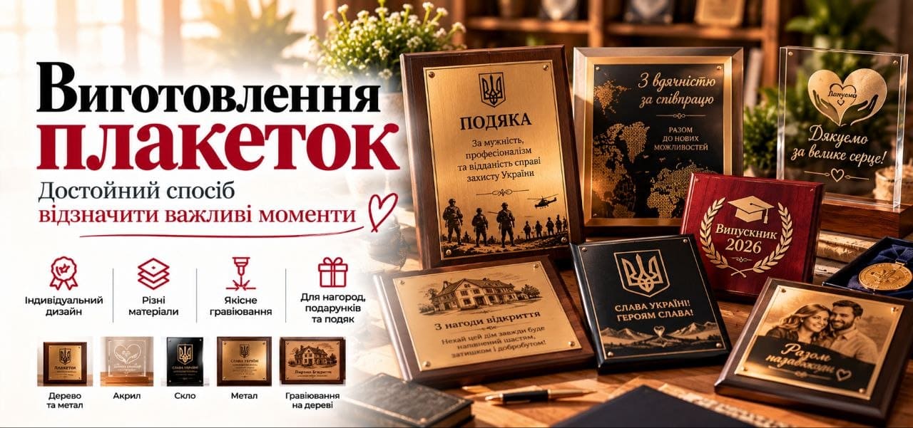 Банер: Виготовлення плакеток