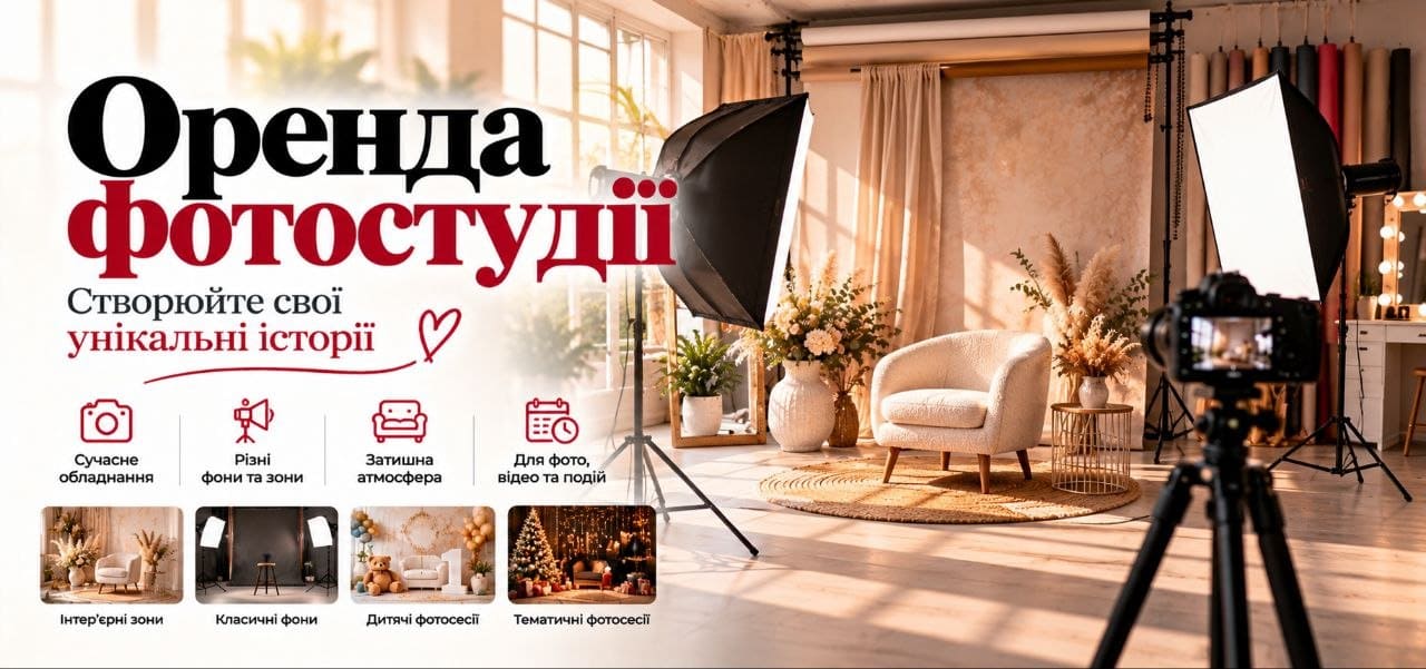 Банер: Оренда фотостудії